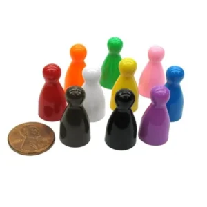 Koplow Games Set of 10 Halma 25mm Pawns Pawn Peg Pegs Board Game Play Pieces 10 Colors #04240