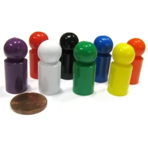 Koplow Games Set of 8 Ball Pawns 30mm Peg Pieces for Board Game Play - Assorted Colors #04202