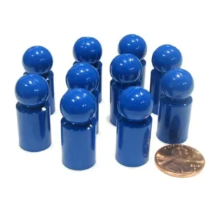 Koplow Games Set of 10 Ball Pawns 30mm Peg Pieces for Board Game Play - Blue #04195