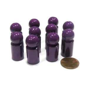Koplow Games Set of 10 Ball Pawns 30mm Peg Pieces for Board Game Play - Purple #04198