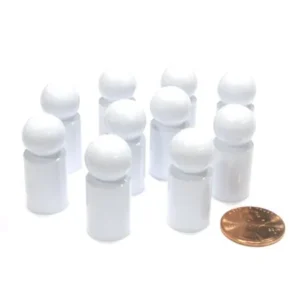 Koplow Games Set of 10 Ball Pawns 30mm Peg Pieces for Board Game Play - White #04200