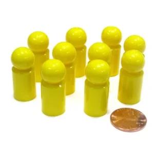 Koplow Games Set of 10 Ball Pawns 30mm Peg Pieces for Board Game Play - Yellow #04201