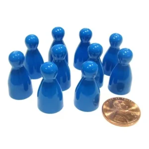 Koplow Games Set of 10 Halma 25mm Pawns Pawn Peg Pegs Board Game Play Pieces - Blue #04231