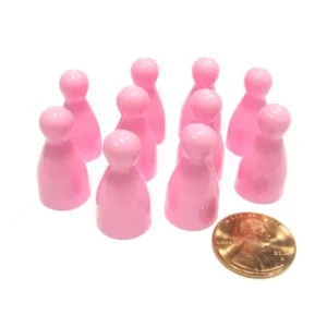 Koplow Games Set of 10 Halma 25mm Pawns Pawn Peg Pegs Board Game Play Pieces - Pink #04235