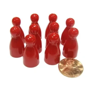 Koplow Games Set of 10 Halma 25mm Pawns Pawn Peg Pegs Board Game Play Pieces - Red #04237