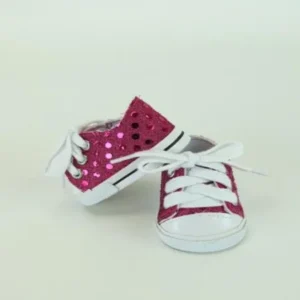"18 Inch Berry Sequin Sneaker Tennis Shoe. Doll Clothing/ Fits 18"" American Girl Dolls, Gotz, Our Generation Madame Alexander and Others."