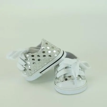 "18 Inch Silver Sequin Sneaker Tennis Shoe. Doll Clothing/ Fits 18"" American Girl Dolls, Gotz, Our Generation Madame Alexander and Others."