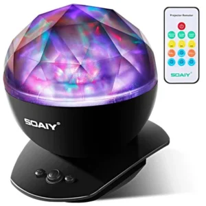 SOAIY Remote Control Ocean Wave Projector Aurora Color Changing LED Night Light Lamp with Built-in Bluetooth Player,Adjustable Timer Lite for Kids Nursery, Green Monday / Christmas Day Deal