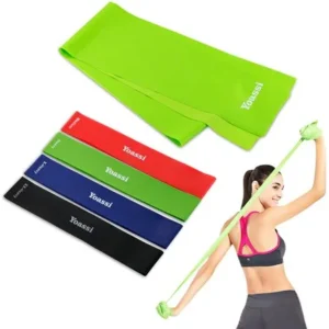 Yoassi Set of 5 Resistance Bands, Exercises Loop Resistant Stretch Bands for Workout, Stretching Training, Home Fitness, Core Strength, Yoga, Balance, Gym, Legs Butt Arms