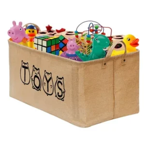 Gimars Toy Basket Box 20" Large Toy Chest Storage Bin Organizer Collapsible Toy Trunk Box for Kids, Girls, Boys, Children, Baby, Toddler, Playroom, Kids Room, Nursery, Kids Toy, Dog Toy