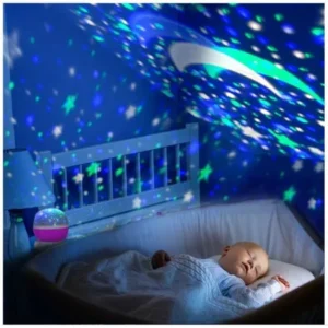 Baby Night Light Star Projector 360 Degree Rotation - 4 LED Bulbs Lamp 5 Light Color Changing With USB Cable (Pink), Unique Gifts for Men Women Kids Best Baby Gift, Christmas Gift