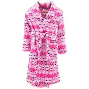 Sweet N Sassy Girls Pink Hearts Diamonds Bathrobe