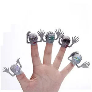 ZevenMart 6pcs/lot Novel PVC Ghost Finger Puppet For Telling Stories Halloween Funny Toy Action Figure Toy