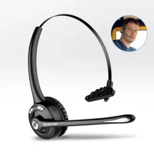 Delton Over-the-Head bluet ooth Wireless Headset for Drivers, Call Centers, Skype Noise Canceling han dsfree with Mic 18 Hours of Talk Time