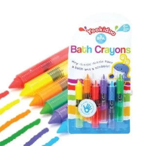Yookidoo Baby Bath Crayon Toys. Bathtub 6 Colorful Crayons for Kids & Toddlers. Draw & Scribble on the Tub. Bath Time Fun for Children. Washable & Retractable. Safe, Non-Toxic & BPA Free. [6 PK]