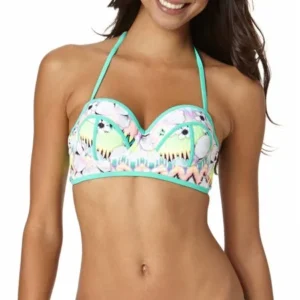 Op Juniors Island Party Push-up Bandeau Bikini Top With Contrast Binding And Removable Straps