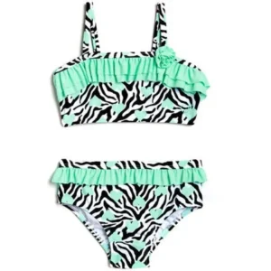Op Toddler Girl Heart Skinz Zebra Print Bikini Swimsuit