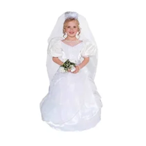 Forum Novelties Designer Collection Deluxe Costume Wedding Dress and Veil, Child Medium