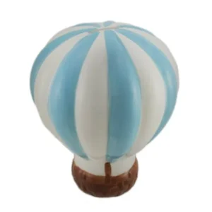 Baby Blue and White Hot Air Balloon Ceramic Coin Bank