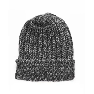 SANREMO Unisex Kids Warm Marled Knit Winter Beanie Hat (Grey / Light Grey)