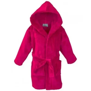 STAR Boys 100% Cotton Velour Hooded Terry Robe Bathrobe (14-16 Years, Hot Pink)