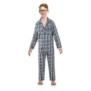 Bill Baileys Sleepwear Big Boys Button Front Woven Pajama Set (14, Navy)