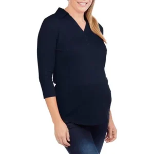 Maternity Long Sleeve Knit Popover Henley
