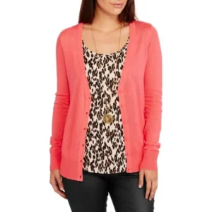 Faded Glory Women's Button Front V-Neck Cardigan