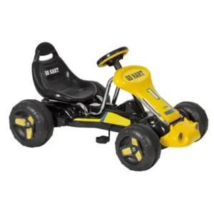 Best Choice Products Kids Outdoor Ride-On Pedal Go-Kart Racer w/ Brakes, Bucket Seat - Black/Yellow