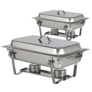 Best Choice Products Chafing Dish (Set of 2) 8 Quart Stainless Steel Full Size Tray Buffet Catering