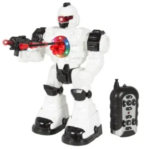 Best Choice Products Walking Remote Control RC Shooting Robot Police Toy Lights and Sound Effects