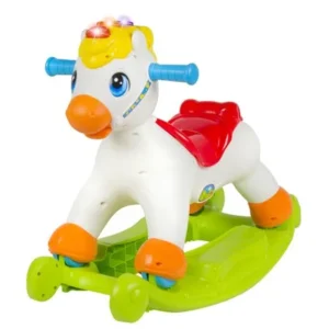 Musical Educational Rocking Horse With Ride On Rollers Learn ABC's, Shapes & Numbers