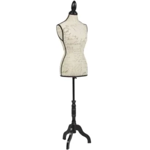 Best Choice Products Female Mannequin Torso Display w/ Wooden Tripod Stand, Adjustable Height, Designer Pattern - Beige