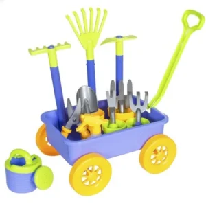 Best Choice Products 14-Piece Garden Wagon and Toy Set w/ 8 Gardening Tools, Pots, Pail for Kids, Children - Multicolor