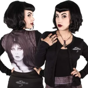 Women's Kreepsville 666 Elvira Glam Witch Cardigan Sweater Gothic Horror Fashion - Large