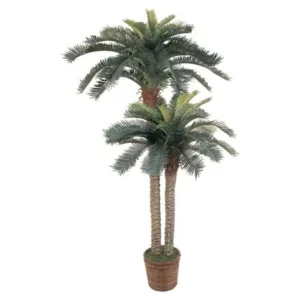 Nearly Natural 6 ft. Sago Palm Double Potted Silk Tree