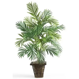 Nearly Natural 38-in. Artificial Areca Palm with Wicker Basket Silk Plant
