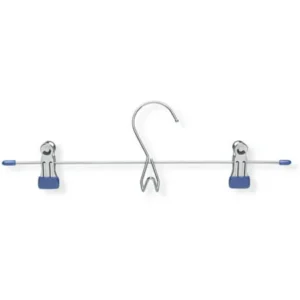 Honey Can Do Add-On Skirt and Pant Hangers, Chrome/Blue (Pack of 6)