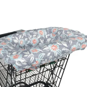 Balboa Baby Shopping Cart and High Chair Cover - Grey Dahlia Floral Design - 100% Cotton
