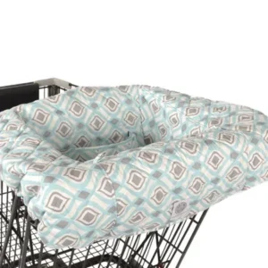 Balboa Baby Shopping Cart and High Chair Cover - Boheme Aqua and Grey Design - 100% Cotton