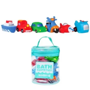 Waddle Transportation Bath Squirter Toys Boys Cars Trucks 6 Pack Bathtime Gift