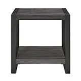 Walker Edison - Urban Wood and Metal Side Table - Charcoal