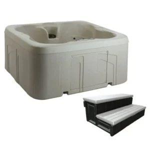 LifeSmart Getaway 4-Person Hot Tub Spa with Matching Spa Step