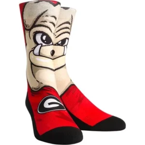 Rock Em Elite Georgia Bulldogs Hairy Dog Mascot NCAA Licensed Crew Socks (L/XL (SZ 9-13))