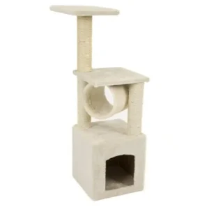 Best Choice Products 36in Faux Fur Cat Tree Tower Furniture w/ Condo, Scratching Posts, and Tunnel, Beige