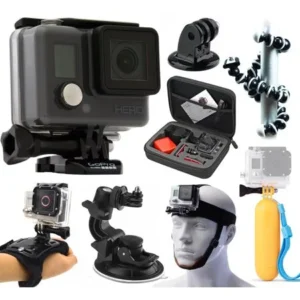 GoPro HERO Action Camcorder Camera Camcorder (CHDHA-301+ Premium Travel Case + Flexible Tripod + Floating Grip Handle + Head Chin Strap + Car Dashboard Suction Mount + Hand Action Glove
