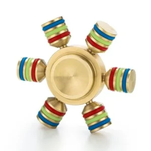 6 Sided EDC Hand Finger Spinner High Speed 1-3 Min Spins Metal Addictive Fidget Toys, Anxiety Toy, Stress Relief for Children and Adults Best Stress Anxiety and Boredom Relieves