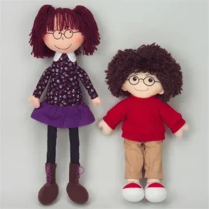 Dexter Educational Toys DEX306G Boy and Girl Dolls with Sewed-in Glasses