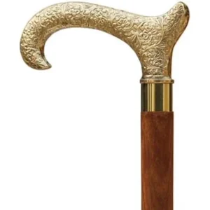 SouvNear Men Derby Canes and Walking Sticks in Premium Quality Rosewood with Brass Handle - Affordable Gift Wooden Decorative Walking Cane Fashion Statement for Men/Women/Seniors/Grandparents
