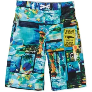 Op Boys' Shark Postcard Swim Shorts